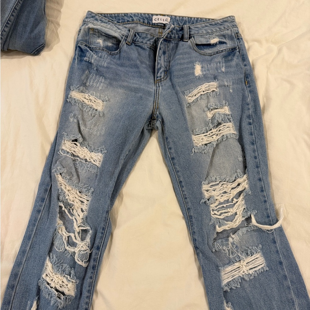 Cello Light Blue Distressed Women Jeans